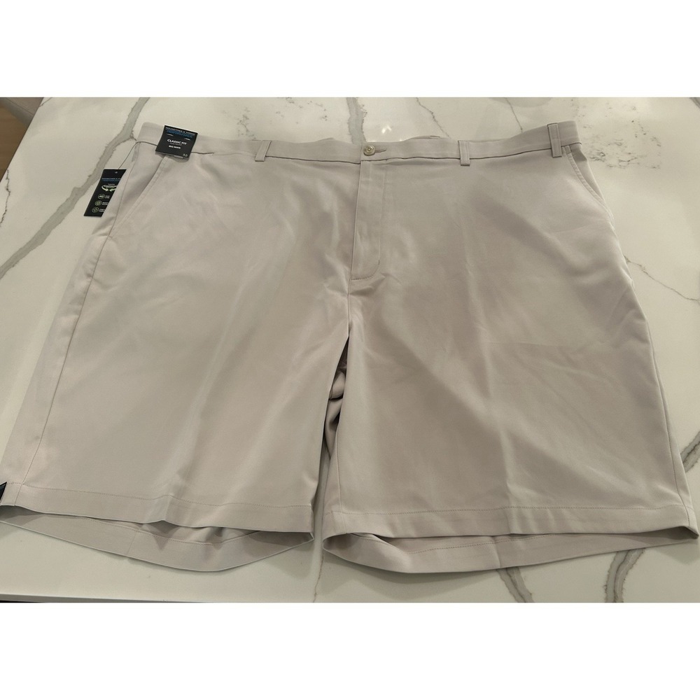 New Roundtree & Yorke Performance Shorts Big Man 52 Flat Front 9" Inseam